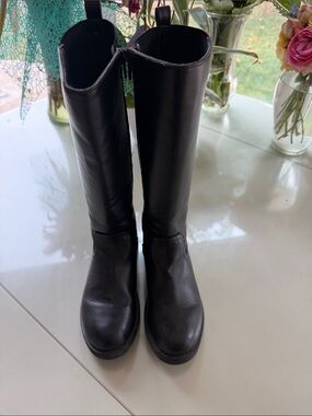 Steve Madden Kids Black Tall Faux Leather Boots